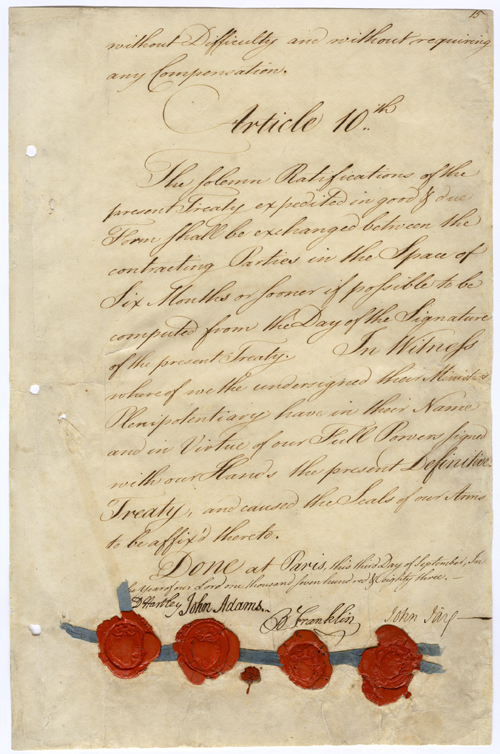treaty of paris signature